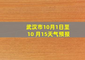 武汉市10月1日至10 月15天气预报